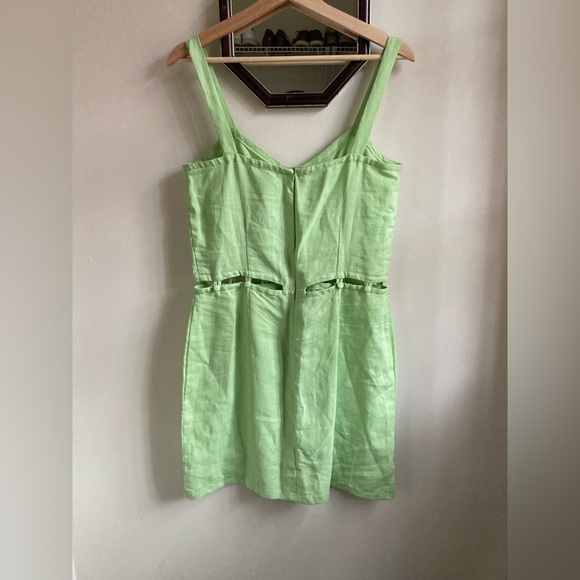 TACH linen hand made green dress medium - Picture 2 of 2